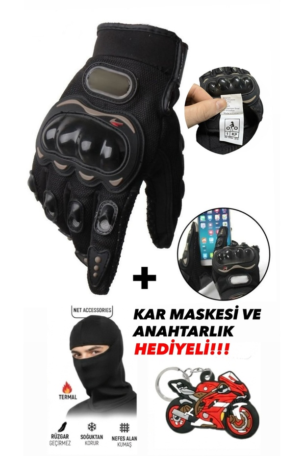 Edelvays Shop MOTOSİKLET BİSİKLET ELDİVENİ DOKUNMATİK ÖZELLİKLİ YASAYA UYGUN KORUMALI ELDİVEN