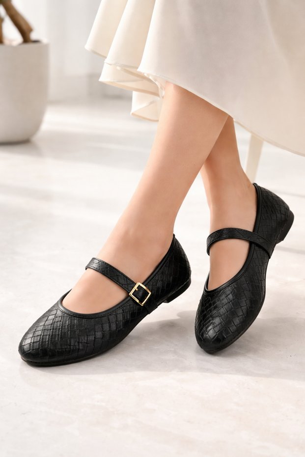 Botte Women's Lightweight Comfortable Sole Stylish Buckled Daily Office Ballet Flats Shoes