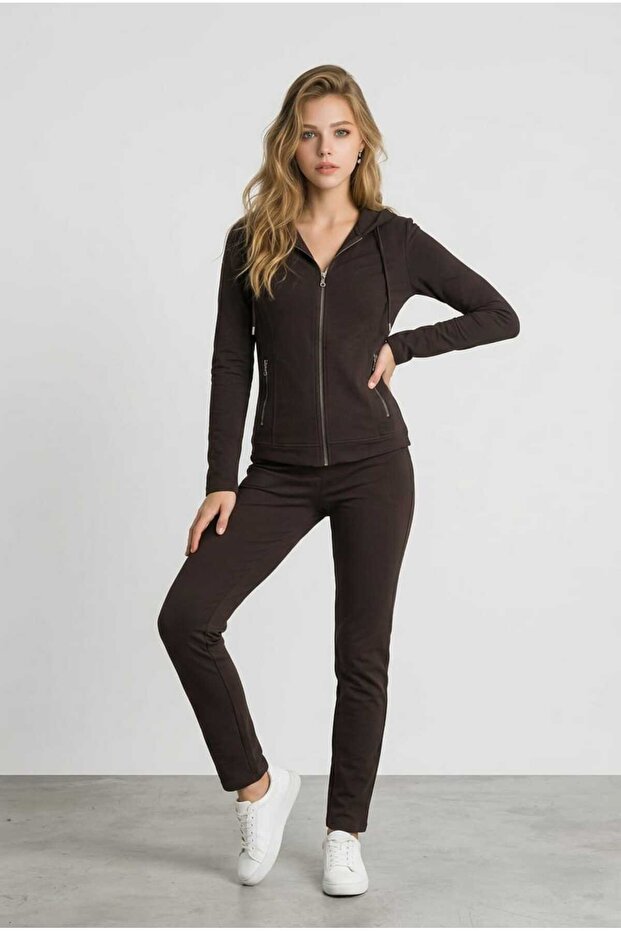 Fermuarlı Kapüşonlu Sweatshirt - 6