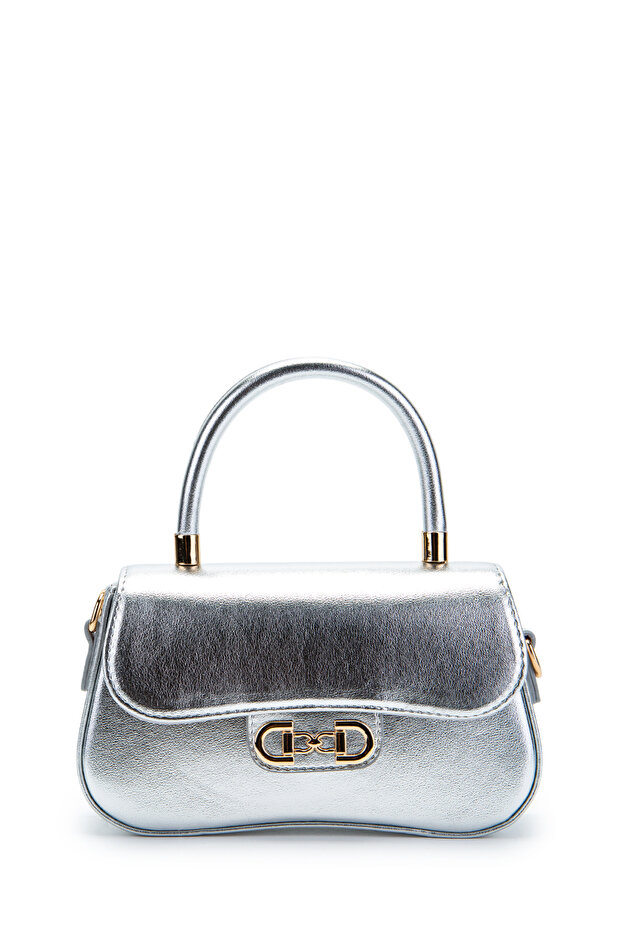 Clamshell Baguette Adel Crossbody Women's Bag Silver