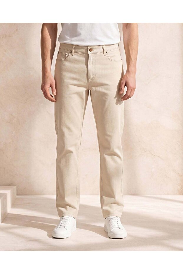 بنطلون تشينو بيج رجالي أساسي - 1