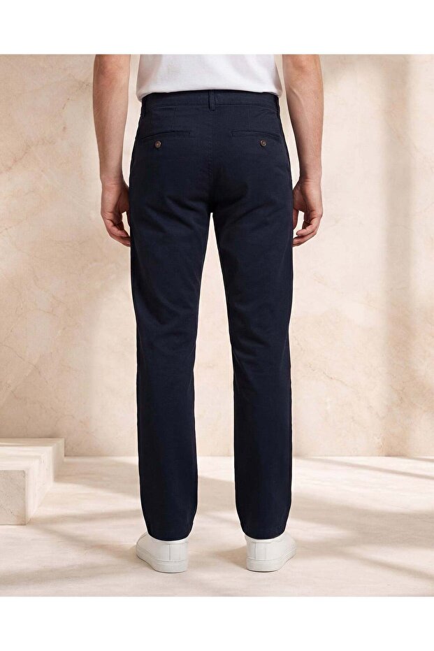 بنطلون تشينو رجالي كحلي أساسي - 3
