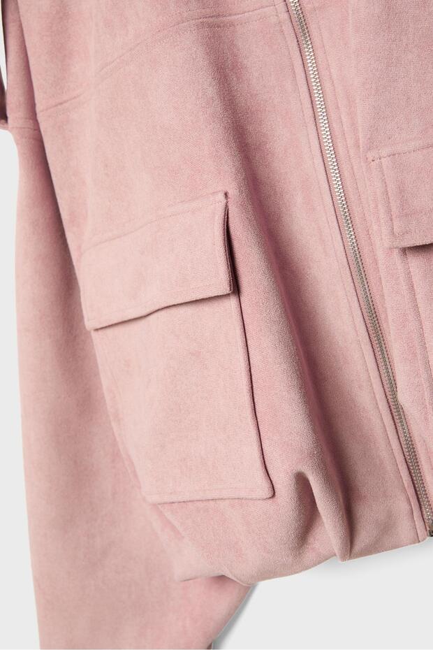 FAUX SUEDE BOMBER JACKET - 8