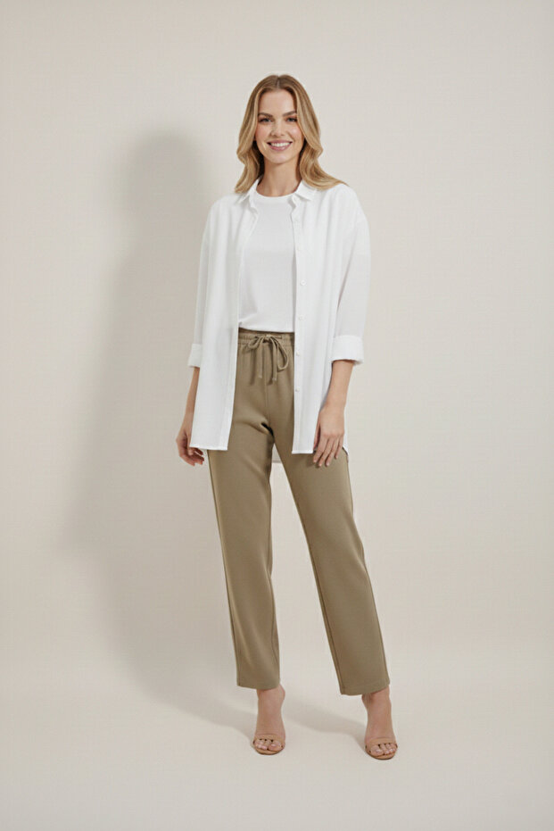 قميص كتان أساسي طويل كبير الحجم - 3