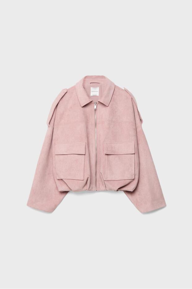 FAUX SUEDE BOMBER JACKET - 6