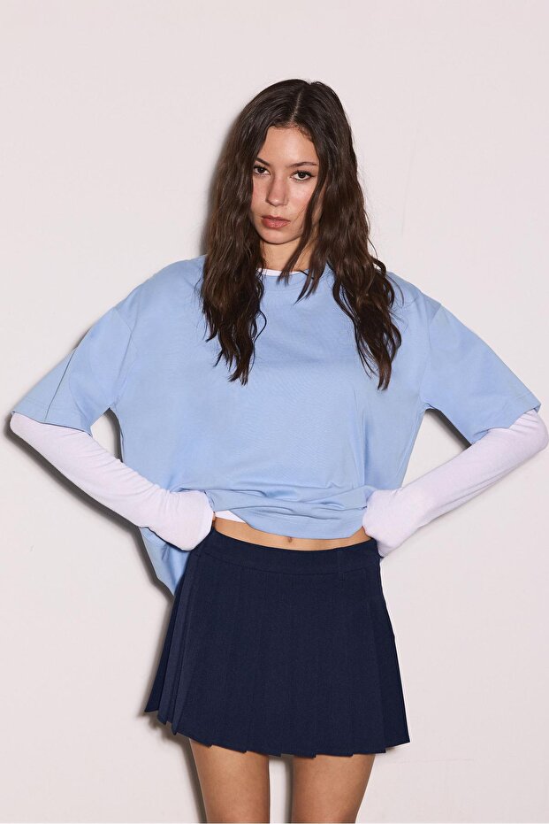 Pileli mini etek - 3