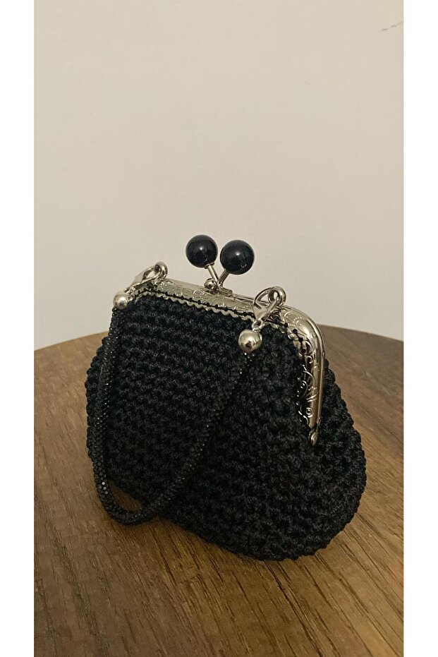 Çanta Örme Metal Saplı Cüzdan - 5