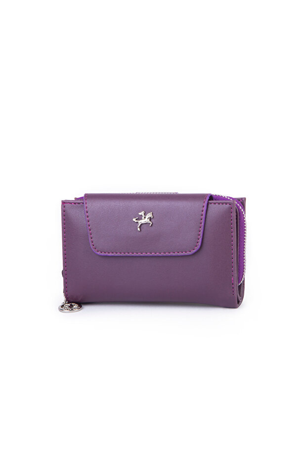 Women's Medium Size Multi-Card Holder and Coin Compartment Purple Dona