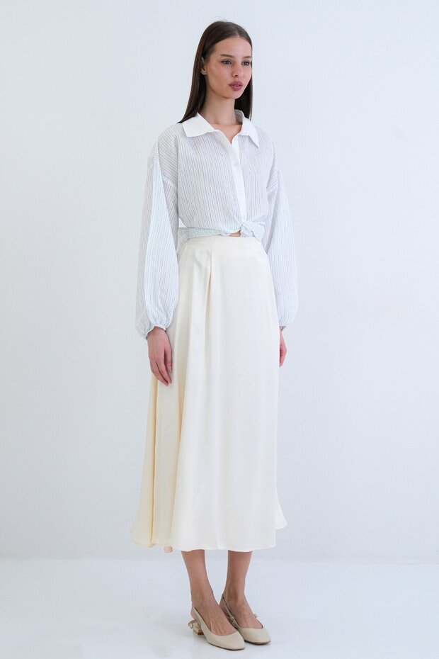 Fustă lunga cu talie elastică - 4
