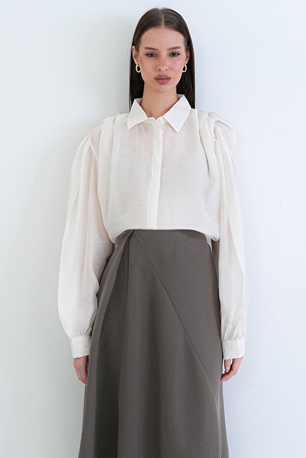 Balon Kol Oversize Gömlek - 1