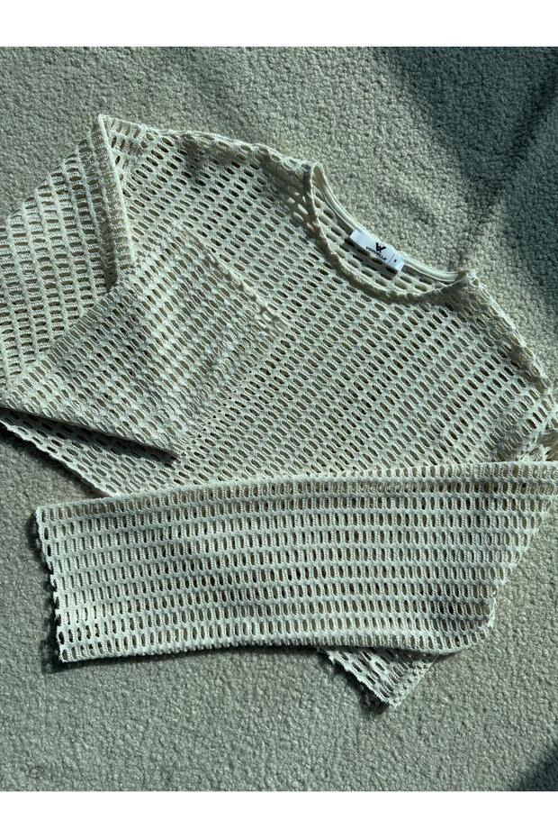 Triko Basic Crop Bluz - 1