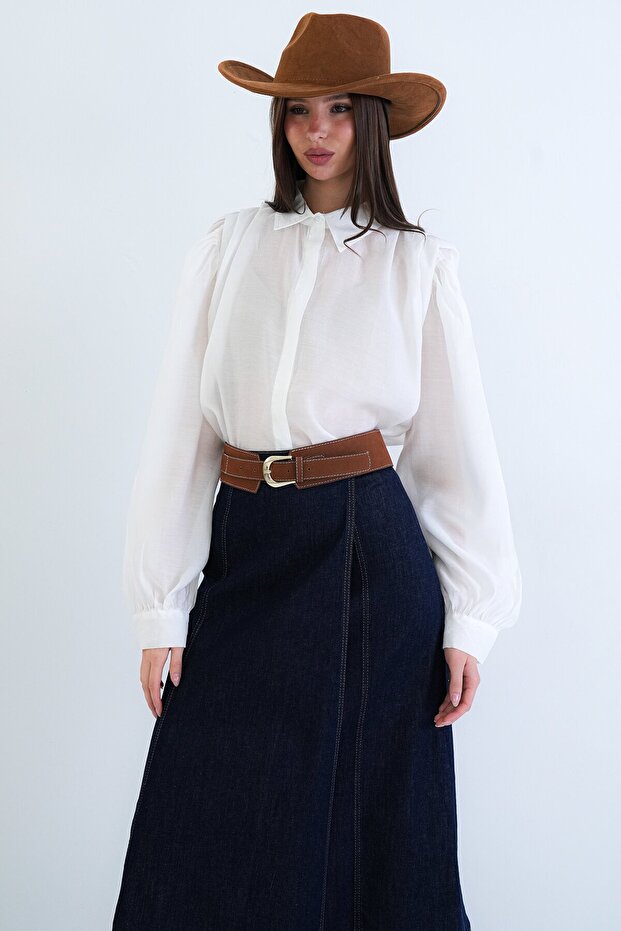 Balon Kol Oversize Gömlek - 3