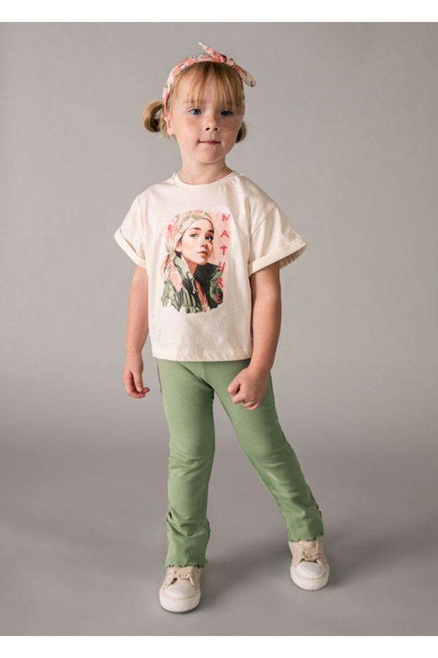 Girl's Ribbed Loose-Fitting Leggings