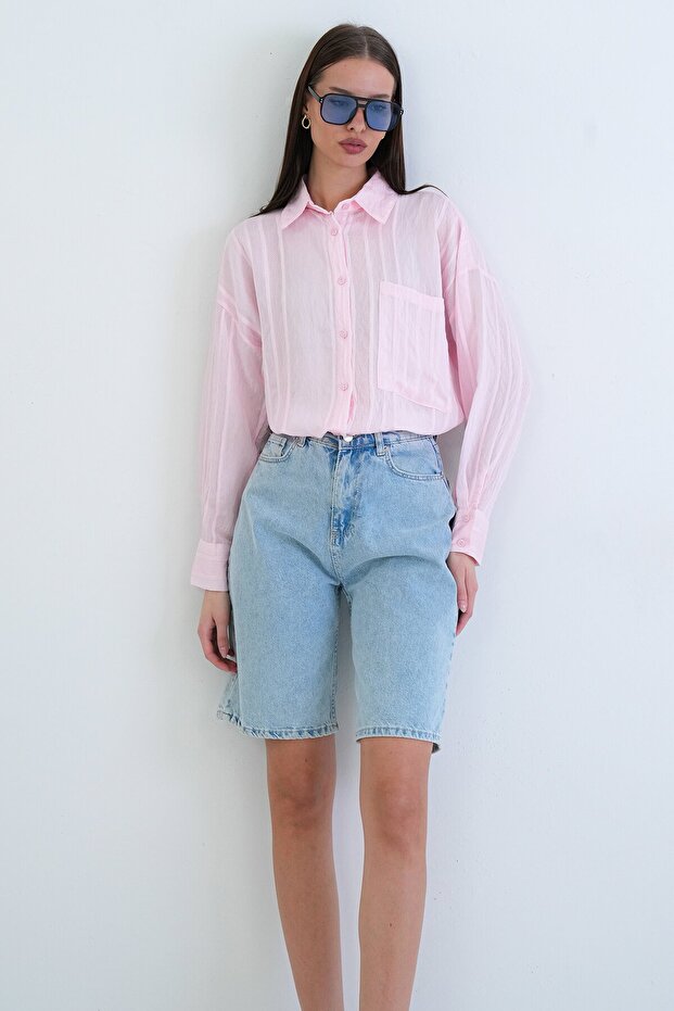 Tek Cepli Transparan Gömlek - 3