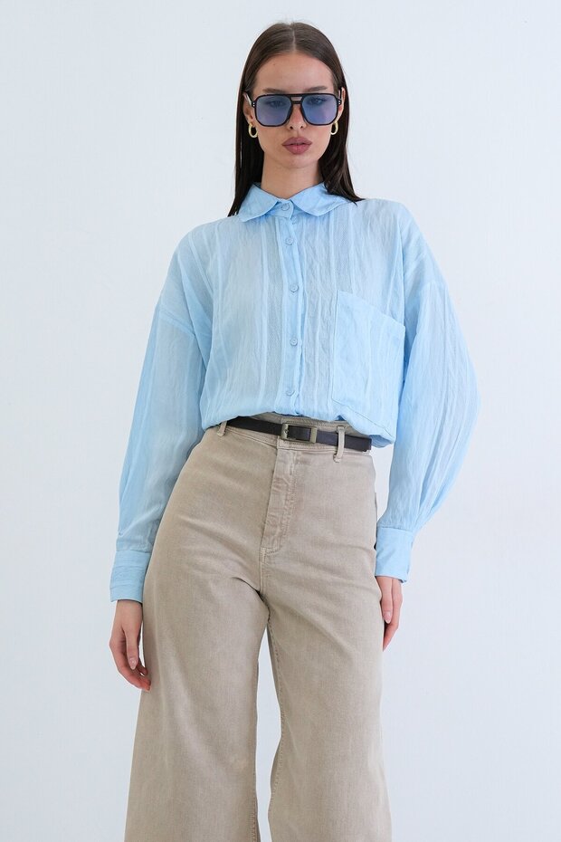 Tek Cepli Transparan Gömlek - 3