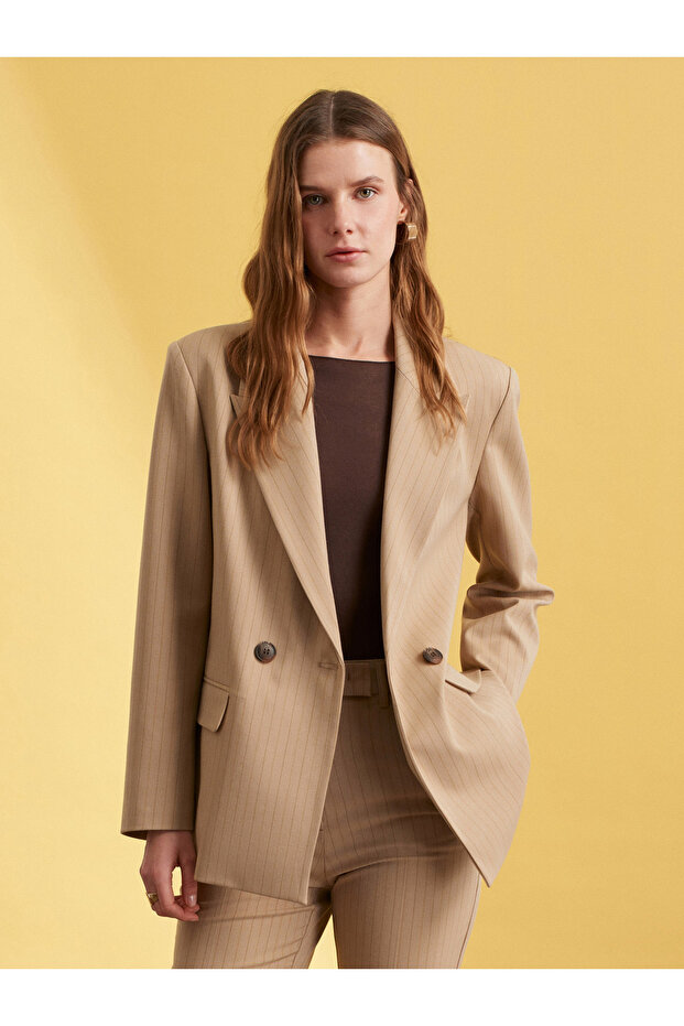 60786 Blazer Ceket-Camel - 3