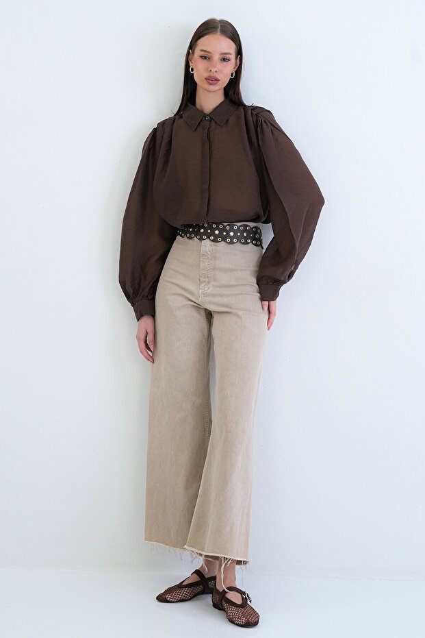 Balon Kol Oversize Gömlek - 4