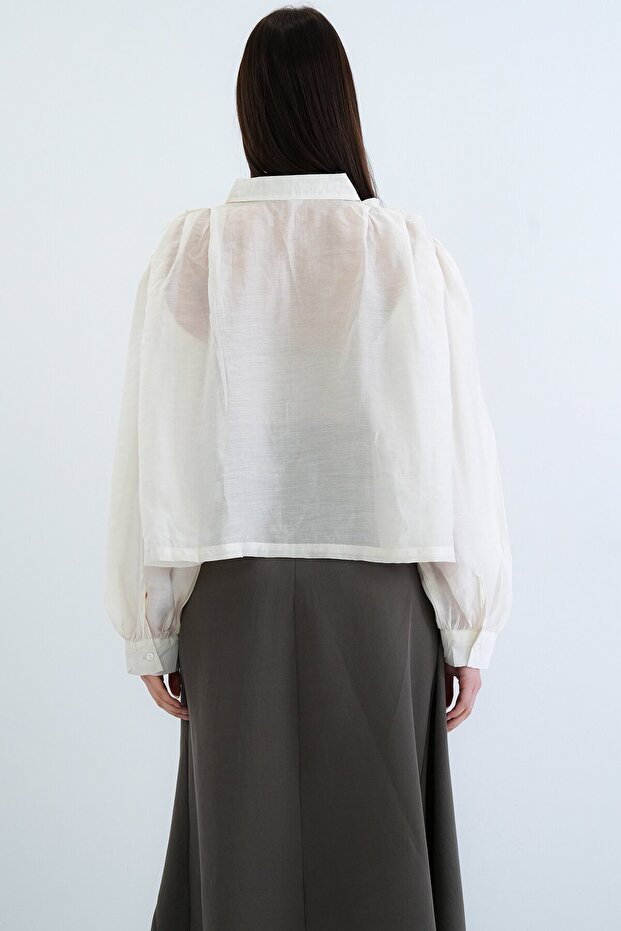 Balon Kol Oversize Gömlek - 6