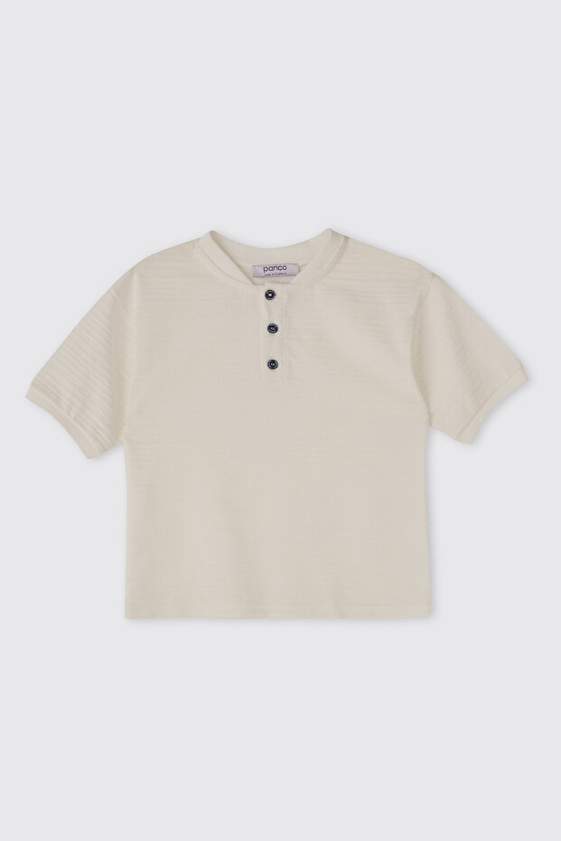 Baby Boy Short Sleeve Ecru T-Shirt