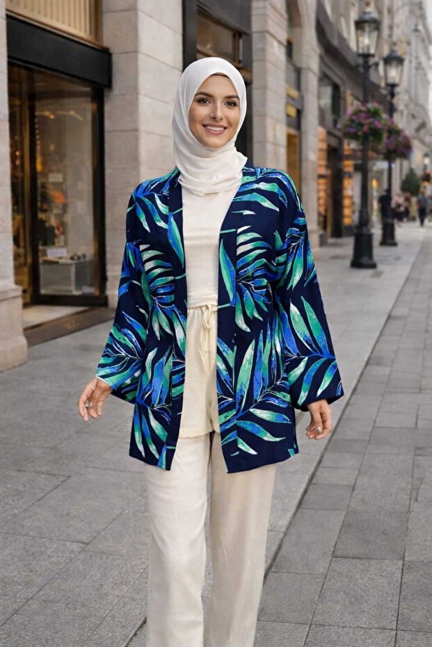 Ethnic Pattern Modest Mini Kimono - 2