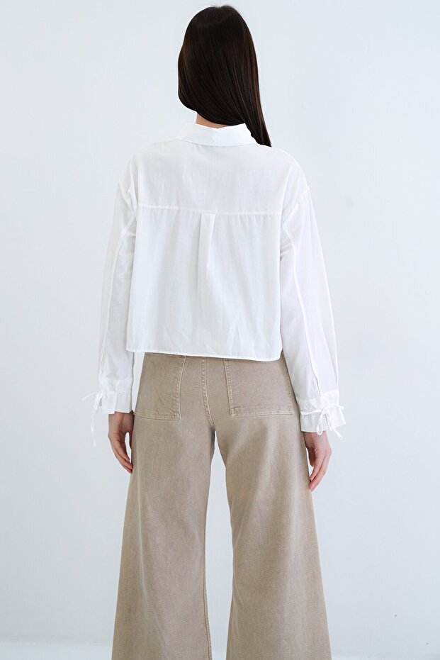 Bağlamalı Crop Bluz - 6