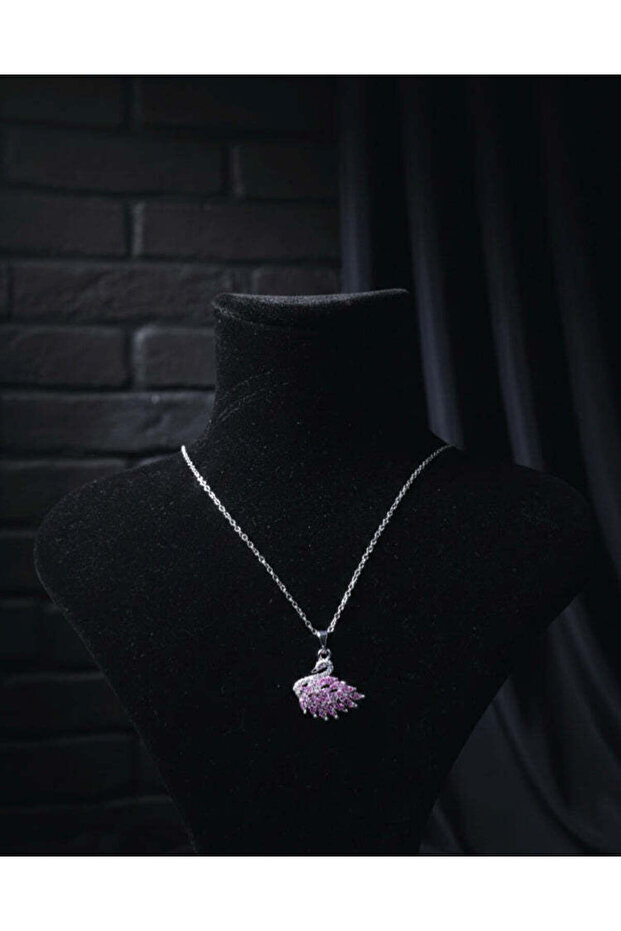 Swarowski pembe kolye - 1