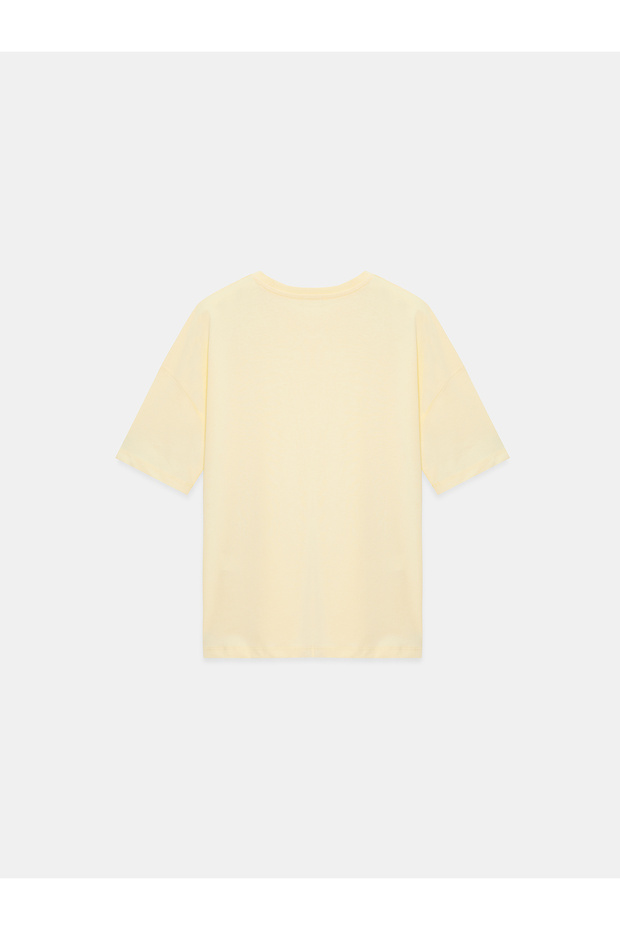 3683 Basic T-Shirt-Açık Sarı - 6