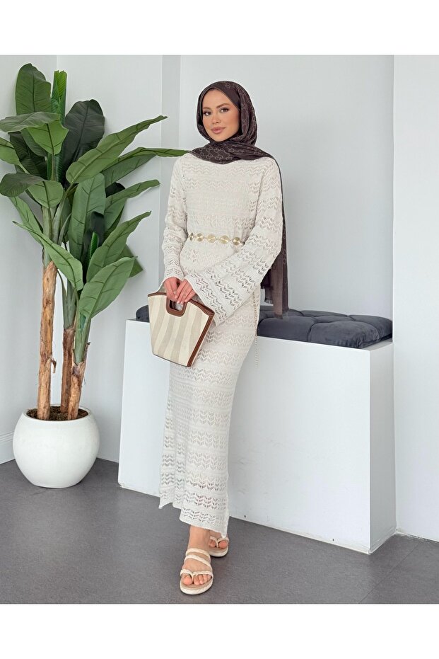 Şık Triko Örme Elbise - 2