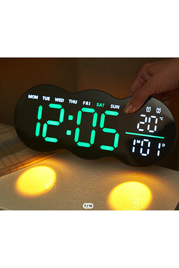 LED 2808 digital table or wall clock with ambient light and countdown function - 6
