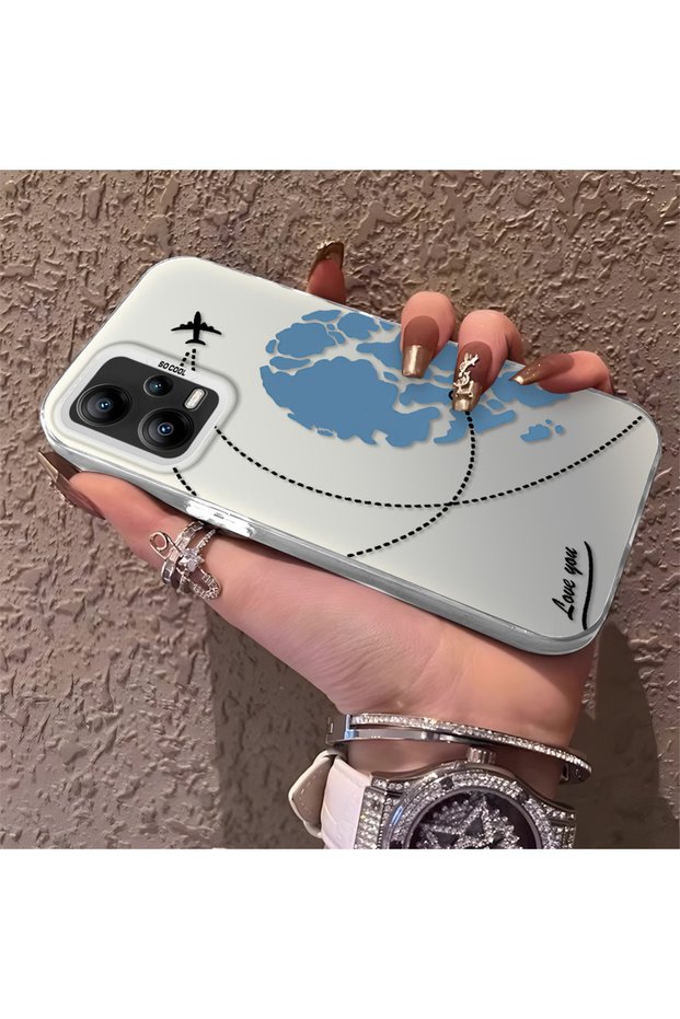 Silicone Edge Hard Back Phone Case Compatible with Poco X5 5g Flight Pattern