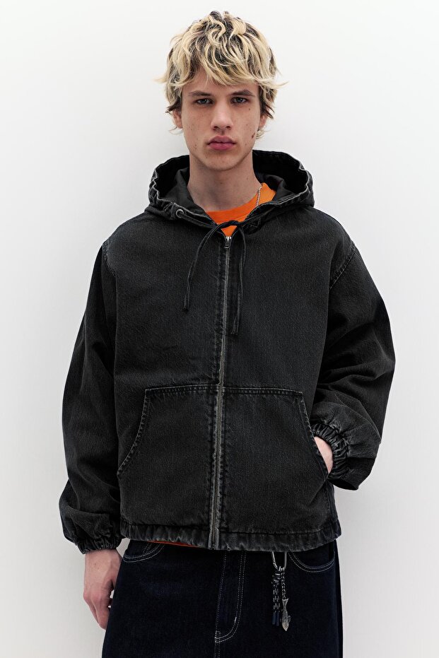 STWD fermuarlı kapüşonlu sweatshirt - 1