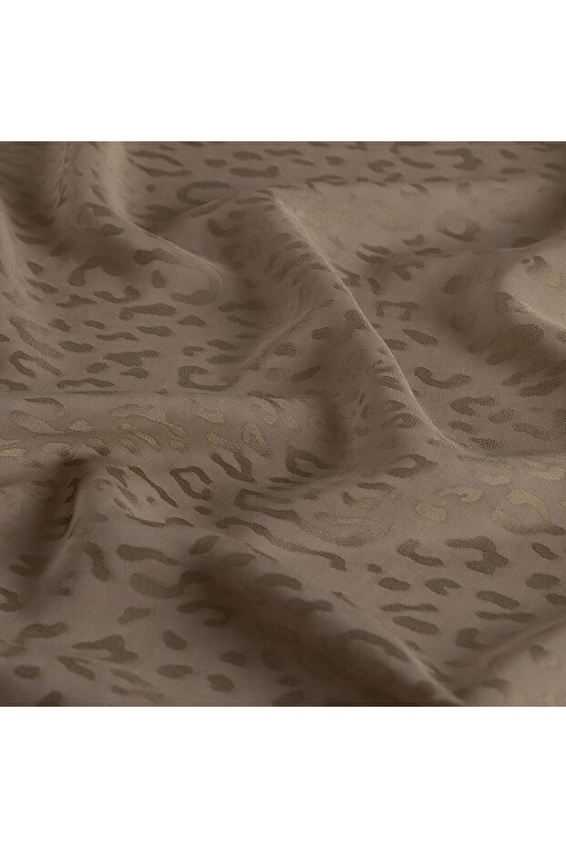 Monogram Shawl - Leopard Pattern - Mink - 3