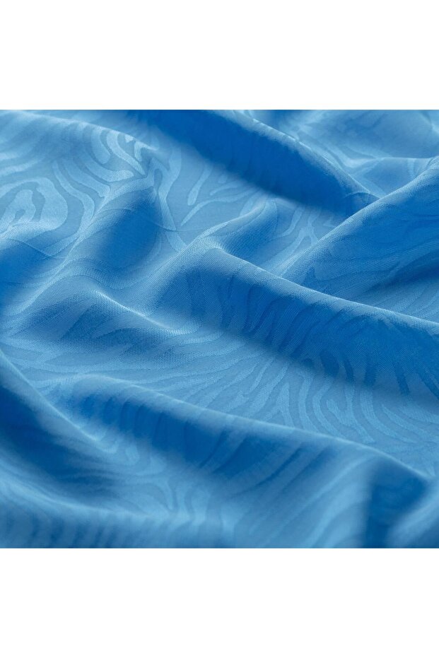 Monogram Shawl - Zebra Pattern - Indigo - 3