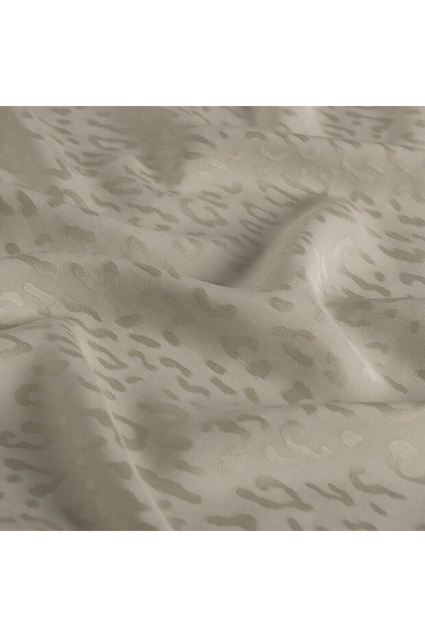 Monogram Shawl - Leopard Pattern - Sand White - 3