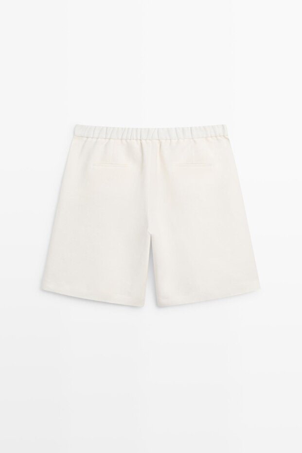 Uzun keten bermuda şort - 8