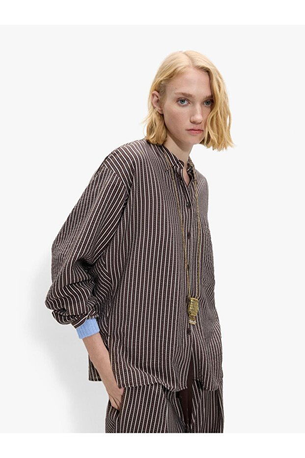 Kadın Çizgili Gömlek - 1