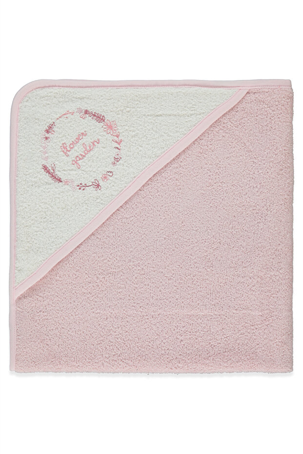 Hooded Towel (Flower Garden) Pink