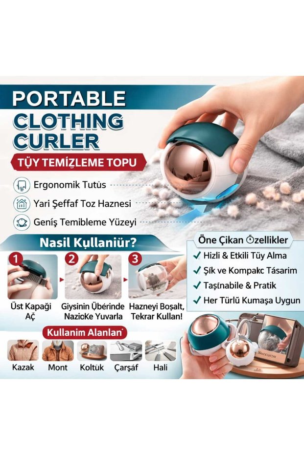 Portable and Washable Lint Hair Collector Hair Dust Clothes Cleaner Ball