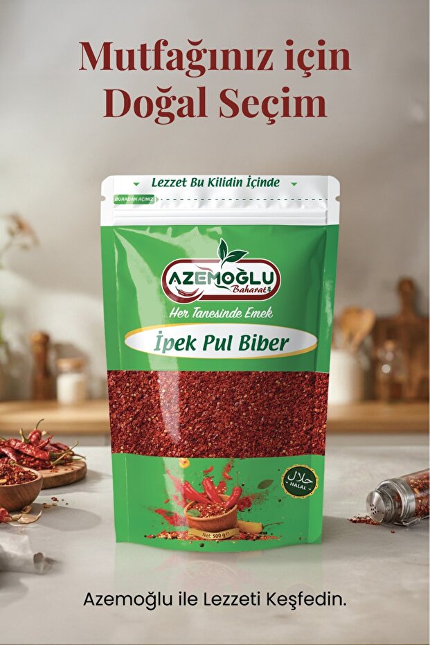 Azemoğlu İpek Pul Biber 500Gr