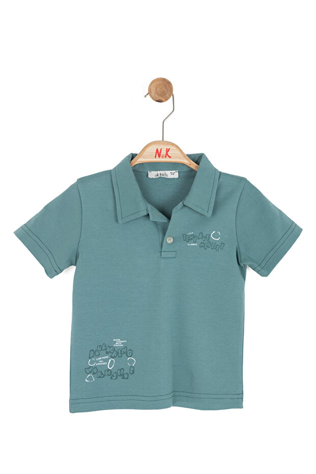 Baby Boy Climber Polo Collar Tshirt 1-4 Years Green