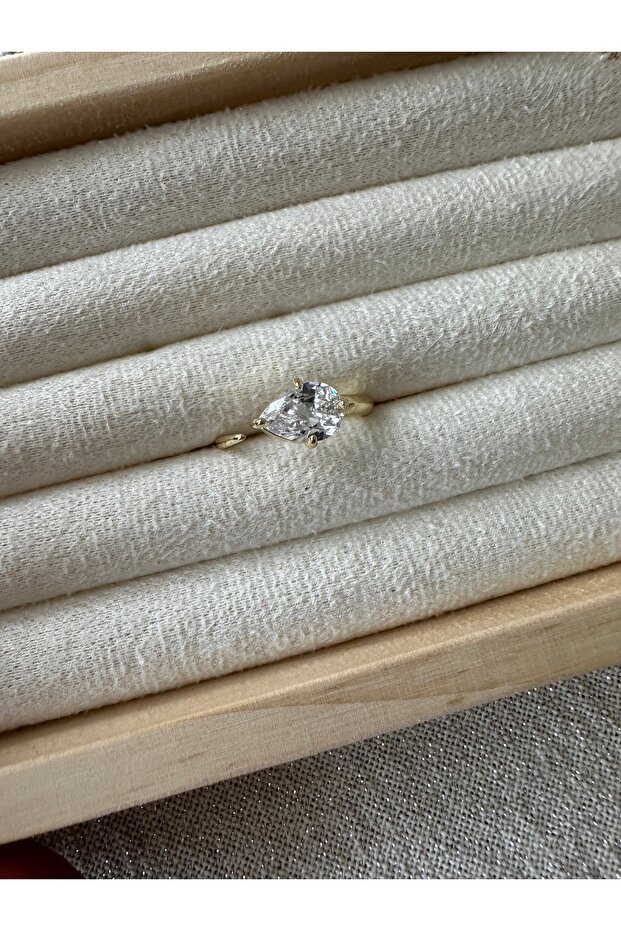 - سلسلة خاصة - خاتم ذهبي على شكل قطرة - 1