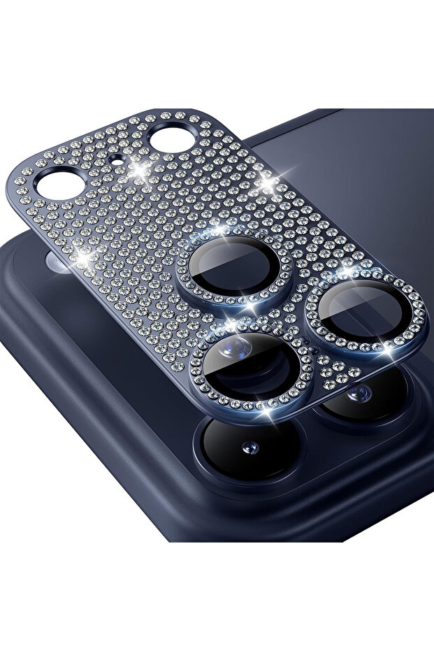 واقي عدسة الكاميرا iPhone 17 Pro Premium AR+ AF+ مع إطار ماسي كامل الحماية مطلي بالكامل بالحجر