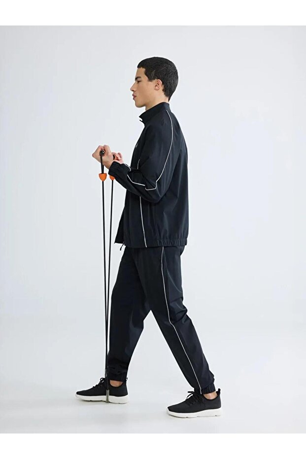 Black Loose Fit Striped Men's Jogger Sweatpants (S6)