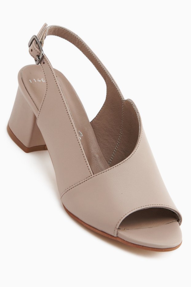 Jannica Genuine Leather Mink Heeled Women's Shoes