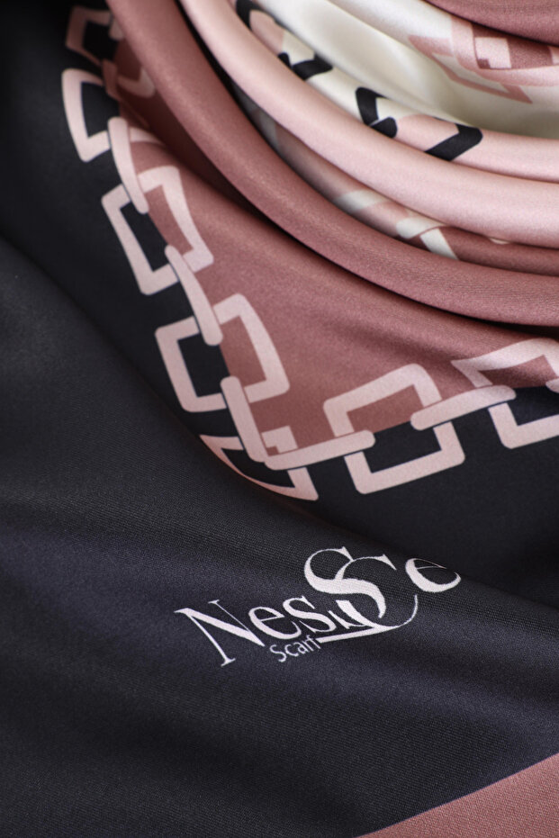 Chain Pattern Imported Silk Satin Scarf - 2