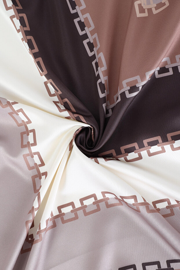 Chain Pattern Imported Silk Satin Scarf - 3