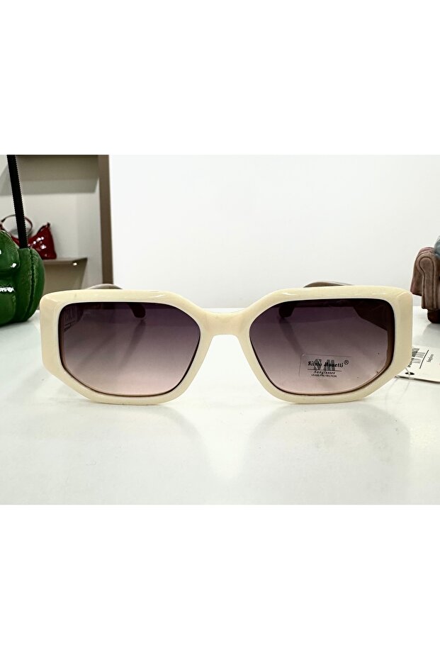 Premium Quality U400 Protection Polarized Glass Sunglasses Cream Frame