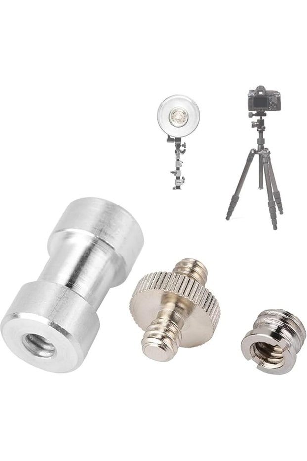 1/4 inch To 3/8 inch Female Threaded Mount Screws Converter Set 1/4in To 1/4in ( Male to Male) Tripo
