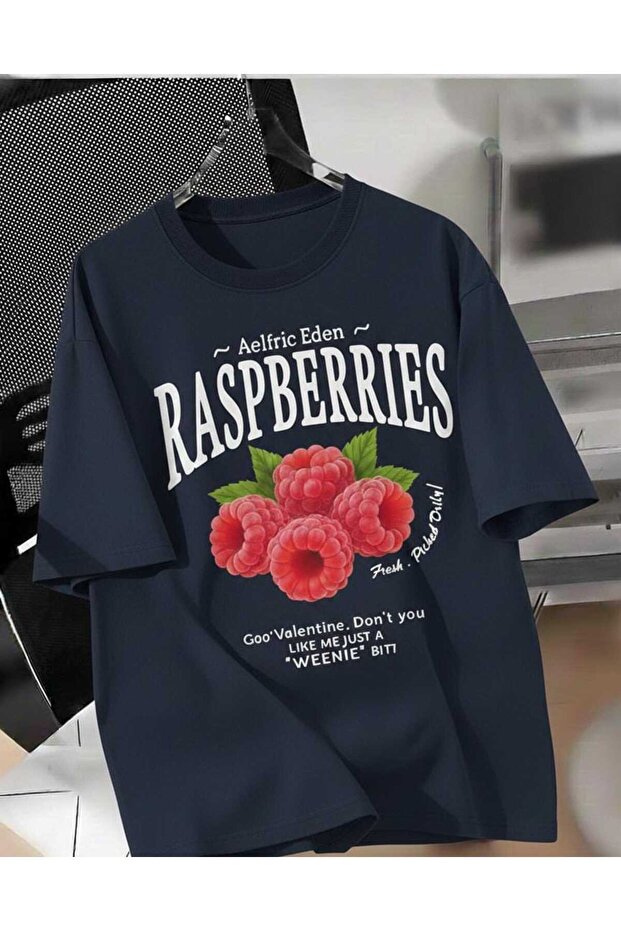 Unisex Men'S/Women's Rasberries Custom Printed Oversize Cotton T-Shirt