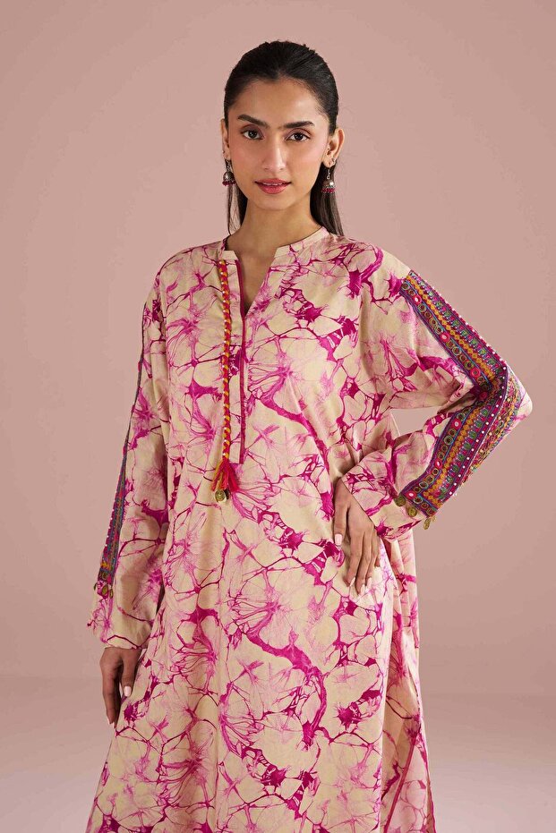2 Piece - Printed Embroidered Suit - PE 26-253